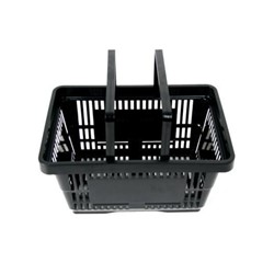 22L Plastic Shopping Basket - Black