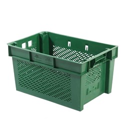 Green Vented Stack & Nest Crate - 60L