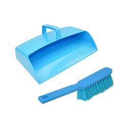 Blue Dust Pan & Soft Bristle Brush
