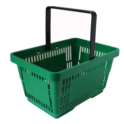 22L Plastic Shopping Basket - Green