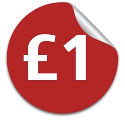 £1 Price labels - 50mm