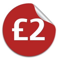 £2 Price flash stickers - 30mm