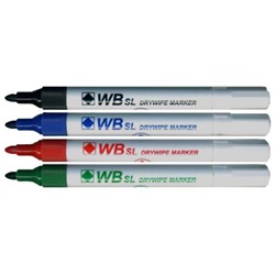 Drywipe Marker Pens - 4 colour