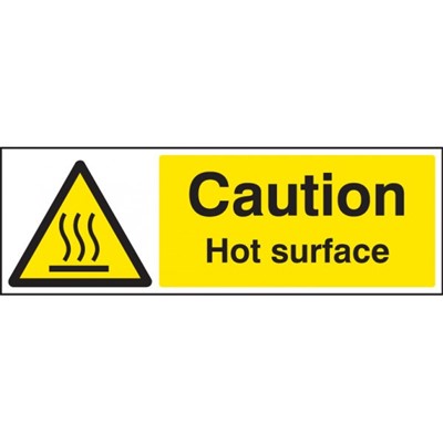 Caution Hot Surface Sticker - 55x22mm