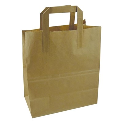 Small Brown Takeaway SOS Paper Bags - 180x255x215mm