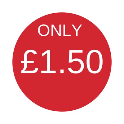 £1.50 PRICE MARK (ONLY) STICKERS  