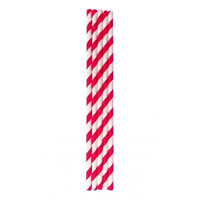 Paper straws - Red & White Striped
