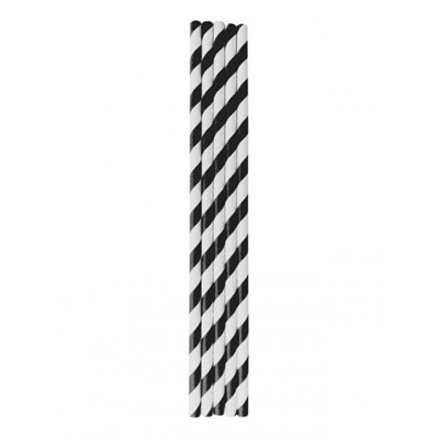 Paper Straws - Black & White Striped